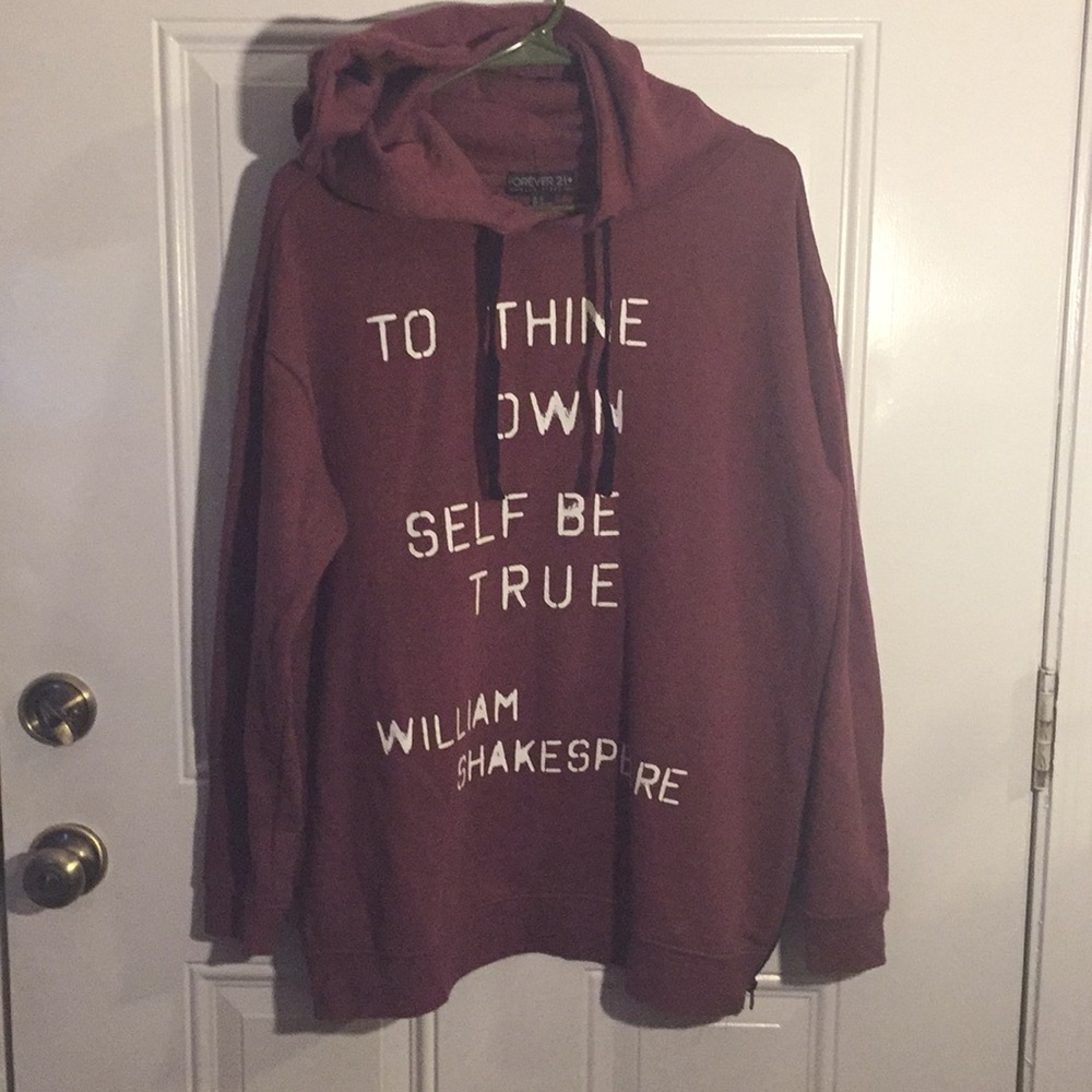 Forever 21 Shakespeare Quote Sweatshirt. Size 1X.